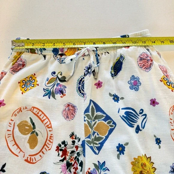 Label Of Love Anthropologie Womens M Tropical Wide Leg Linen Blend Resort Pants - Picture 15 of 16